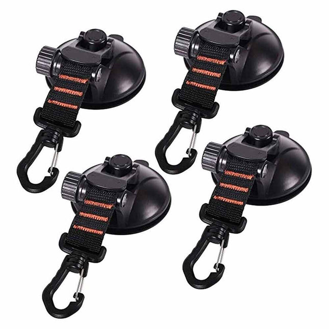 4 Pack Suction Cup Securing Hooks Tie Down Tarp Car Awning Camping