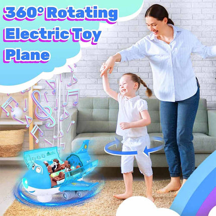 360° Rotating Electric Toy Plane with Music & Light for Kids Gift