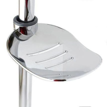 Adjustable Shower Rail Slide with ABS Leaf Shape Soap Dish Tray Holder