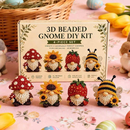3D Beaded Gnome Craft Kit, DIY Handmade Bead Art Set for Teens & Adults