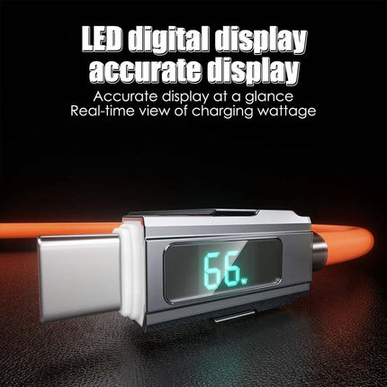 4-in-1 USB C Cable with Digital Display, 100W PD Fast Charging for iPhone & Android