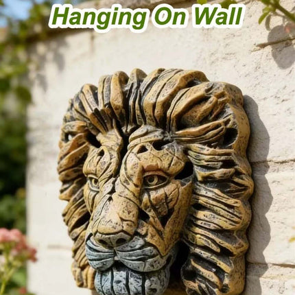 Resin Lion Head Sculpture, Contemporary Home Decor Table Display Gift