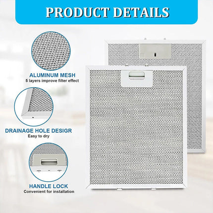 2PCS 320x260mm Cooker Hood Grease Filter Metal Mesh Kitchen Extractor Fan