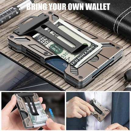 RFID Blocking Aluminum Card Holder Slim Wallet for Men with Money Clip