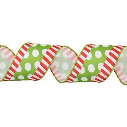 4pcs Christmas Wired Ribbon 2.5In 20Yards for Wreaths Bows DIY