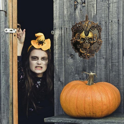 Halloween Iron Skull Doorbell, Spooky Animated Haunted Prop Decor
