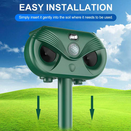 Ultrasonic Pest Repeller Solar Powered Cat Dog Fox Scarer Garden Deterrent