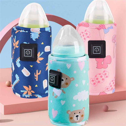 USB Travel Baby Bottle Warmer Bag, Portable Thermostat Milk Heater