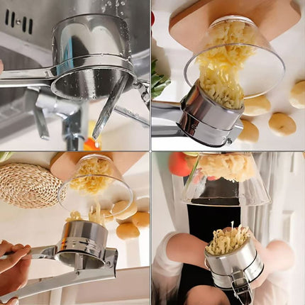 Manual Stainless Steel Juicer Vegetable Press Potato Lemon Garlic Colored Box