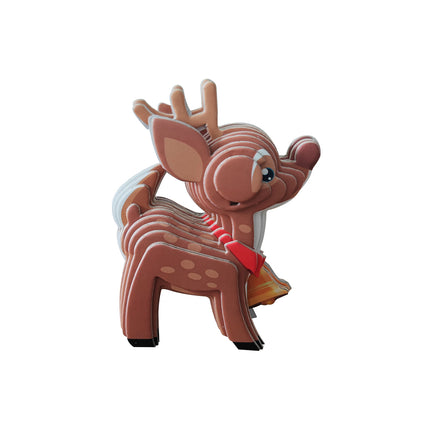 DIY Reindeer 3D Model Puzzle Christmas Craft Kit for Holiday Decor