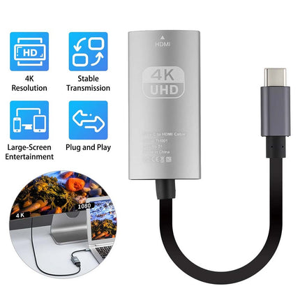 USB C to HDMI Adapter 4K 60Hz, Type-C to HDMI Converter Cable for Laptop, Tablet, TV