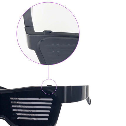 LED Bluetooth Glasses APP Programmable Text for Raves DJ EDM Events