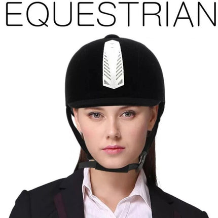 Adjustable Horse Riding Helmet Half Cover Safety Black 58cm