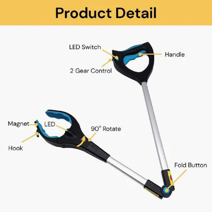 Aluminium Magnetic Reacher Grabber Extendable Pick Up Tool Hand Picker Arm