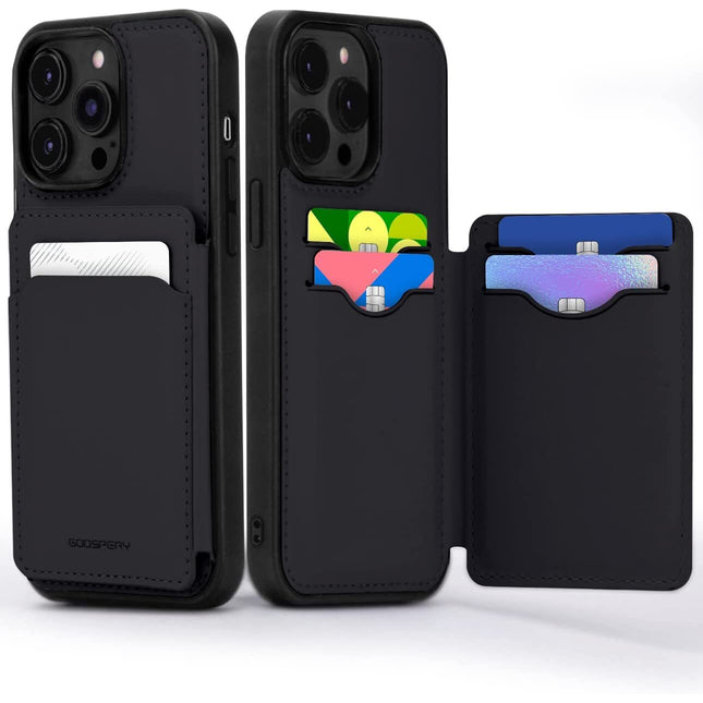 For iPhone 14 Series Goospery Balance Fit5 Card Case, Ultra Slim PU Leather