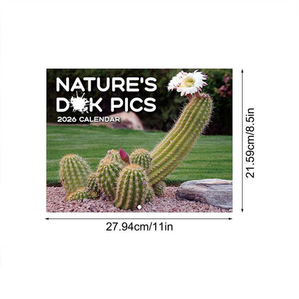 2026 Nature's Pics Wall Calendar Month to View Funny Gag Gift