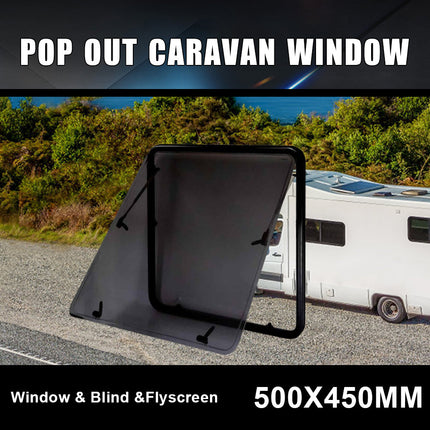 RV Caravan 500*450MM Push Out Flat Window Locking Handle with Strut Attachment