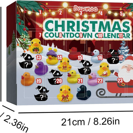 Christmas Advent Calendar 24 Days Countdown Box with Squeaky Duck Toy