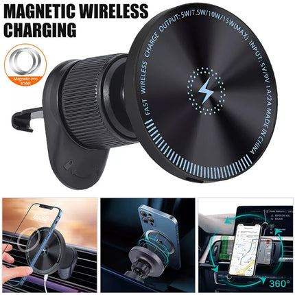 Magnetic Wireless Car Charger Mount Holder for iPhone 15 Phone Charging Stand