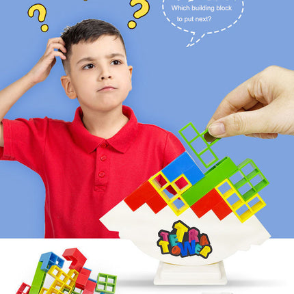 Tetra Tower Game: Stacking Balance Blocks, Educational Toy for Adults