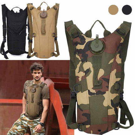 Outdoor 3L Camping Water Bladder Pack, Tactical Hiking Backpack
