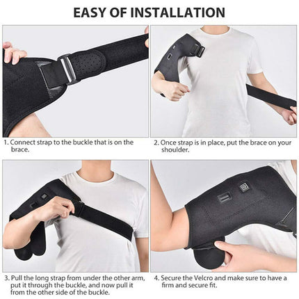 USB Heating Shoulder Pad Joint Pain Relief Heated Brace Support Wrap