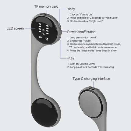 Under Pillow Sleep Speaker Bone Conduction Wireless Rechargeable 5.4