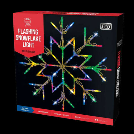 Multicoloured 35cm 50 LED Light Up Christmas Window Star USB Powered