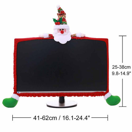 Christmas Computer Monitor Cover Xmas Decoration for Office Decor