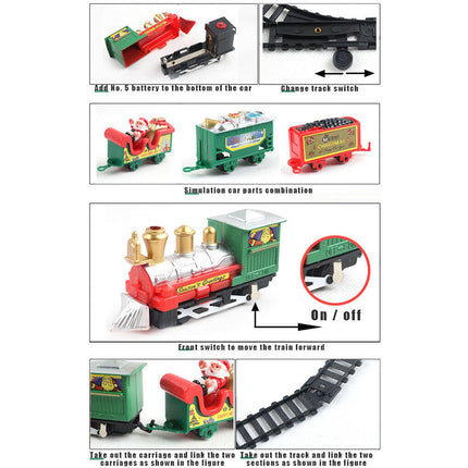 Christmas Train Electric Railway Tracks Santa Car Educational Xmas Gift