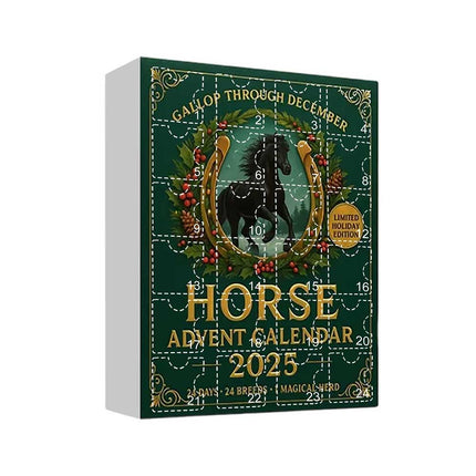 Horse Advent Calendar 2025, 24-Count Horse Pendant, Gallop December