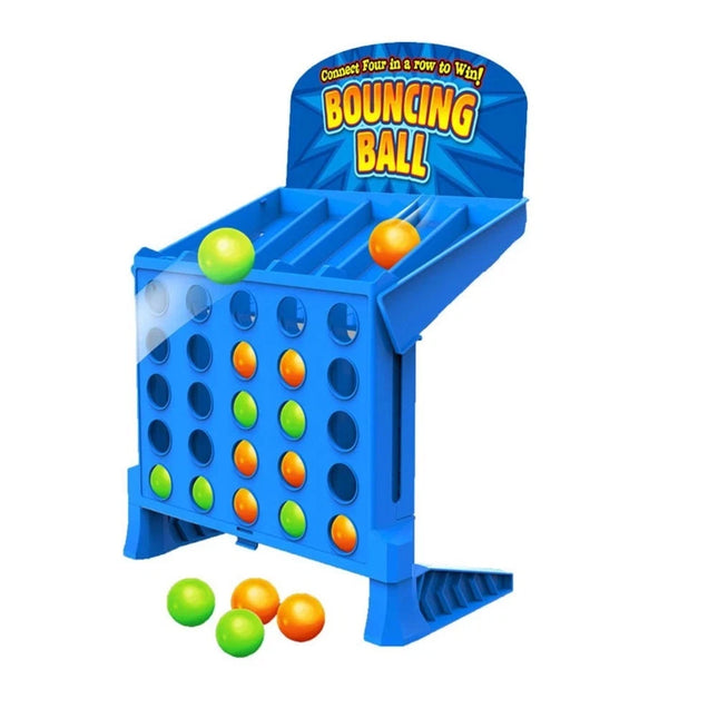 4-in-a-Row Bounce Ball Game, Family Fun Travel Grid Challenge