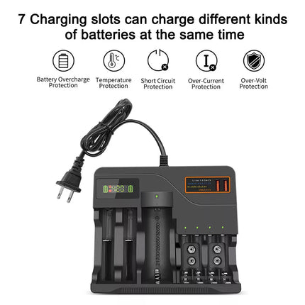 LCD Smart Battery Charger for AAA AA 9V Ni-MH Ni-CD Rechargeable
