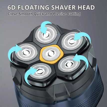Electric Bald Head Shaver 6D Magnetic, Wet/Dry Beard & Hair Trimmer