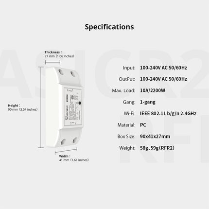 SONOFF Basic R2 WiFi Smart Switch 10A Wireless DIY Module Light Controller