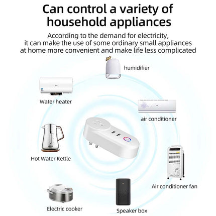Smart Home WiFi Dual Socket Switch Adaptor, Works with Alexa & Google