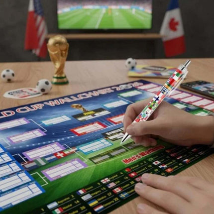 2X 2026 World Cup Football Wall Chart 87x58cm Foldable Schedule Poster