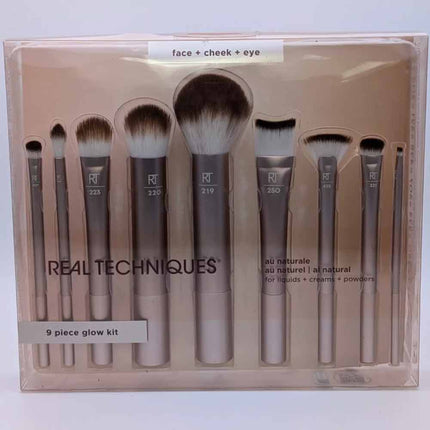 9 Piece Real Techniques Makeup Brush Set Naturale RT4266 Foundation Powder