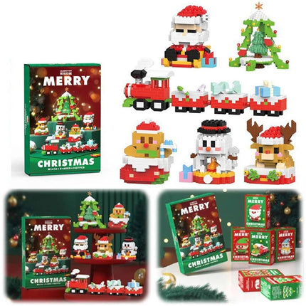 Santa Claus Design Building Blocks Set, 6Pcs Christmas Ornaments