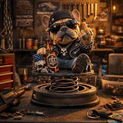Funny Resin Bulldog Nodding Head Dashboard Bobblehead Too Old To Care