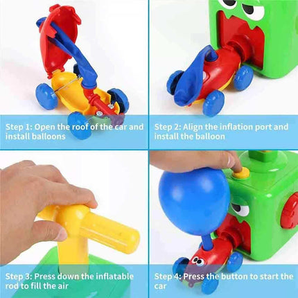 Balloon Powered Car Launcher Toy Inertia Creative Science Experiment Kit