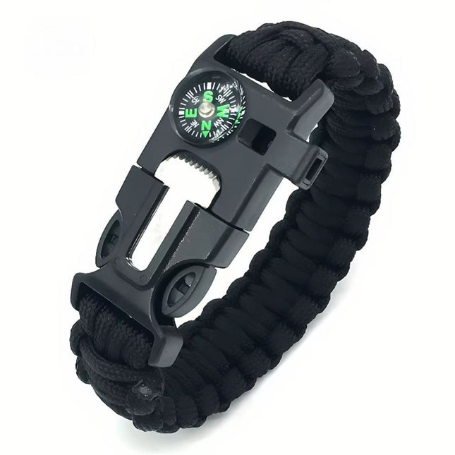 5-in-1 Paracord Survival Bracelet Compass Whistle Fire Starter Cutter