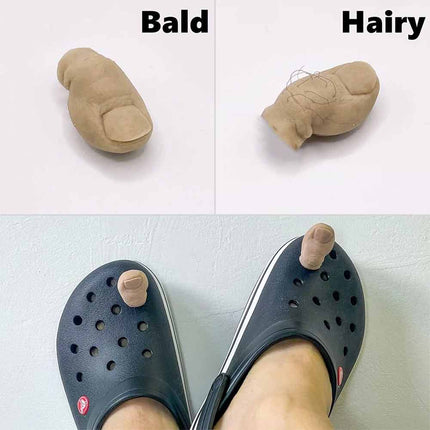 2PC 3D Funny Toe Shoe Charms, Hairy Big Toe Clog Decor Unique DIY Accessory