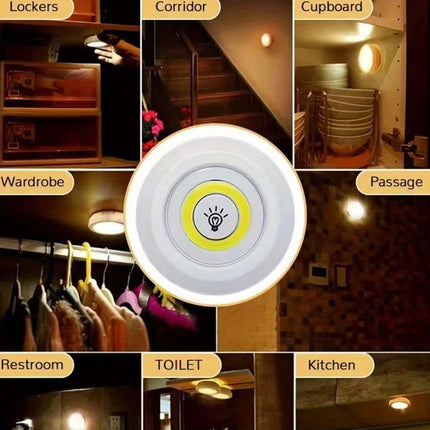3Pcs LED Under Cabinet Lights with Remote, Dimmable Timer Battery Operated White