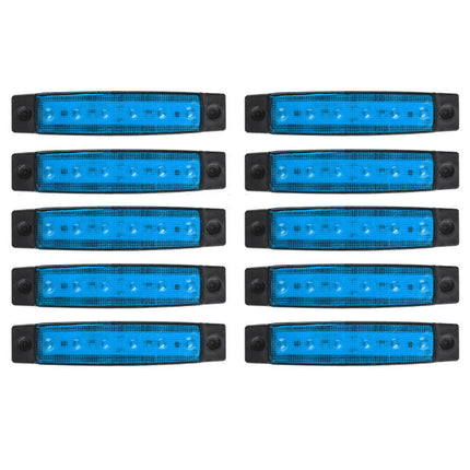 10Pcs Marine Boat 6LED Deck Courtesy Lights Waterproof Blue Stern Transom