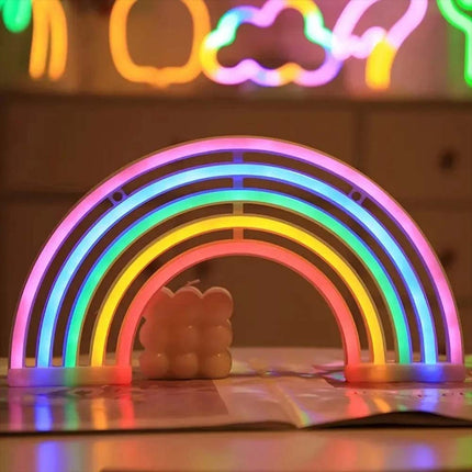 Colourful Rainbow LED Neon Light Stand Wall Bar Lamp for Home Nursery Room