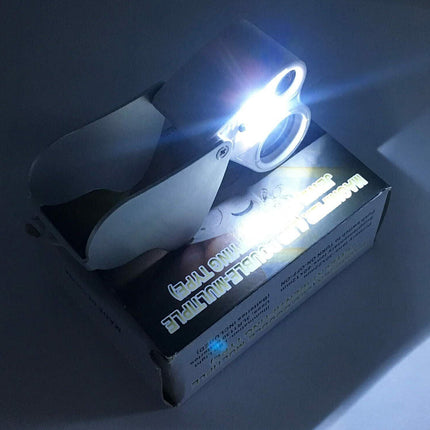 LED 30X 60X Jewelers Loupe Magnifier Magnifying Glass