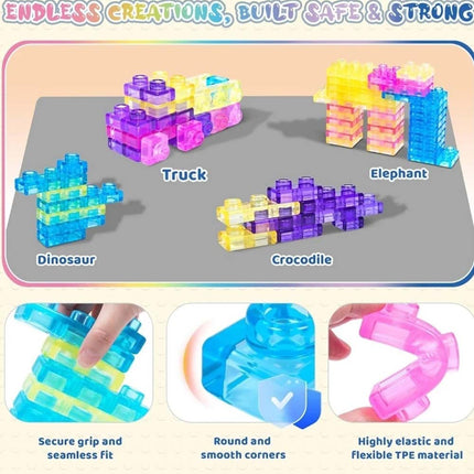 Jelly Blox Mega Pack 40pc – Soft Sensory Building Blocks STEM Toy