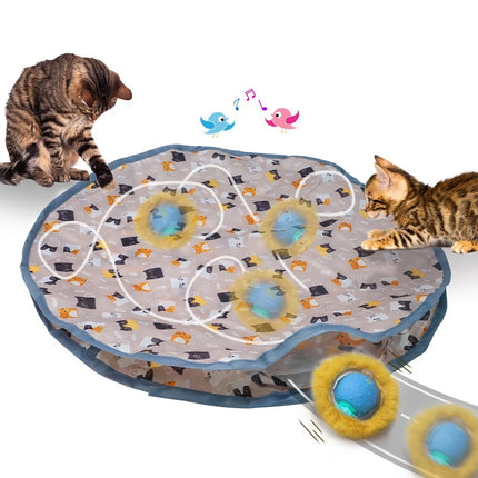Interactive Cat Toy Chirping Hide Seek Catching Game Ball Smart