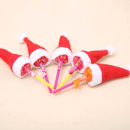 20X Christmas Mini Santa Hat Lollipop Wrap Xmas Party Decor